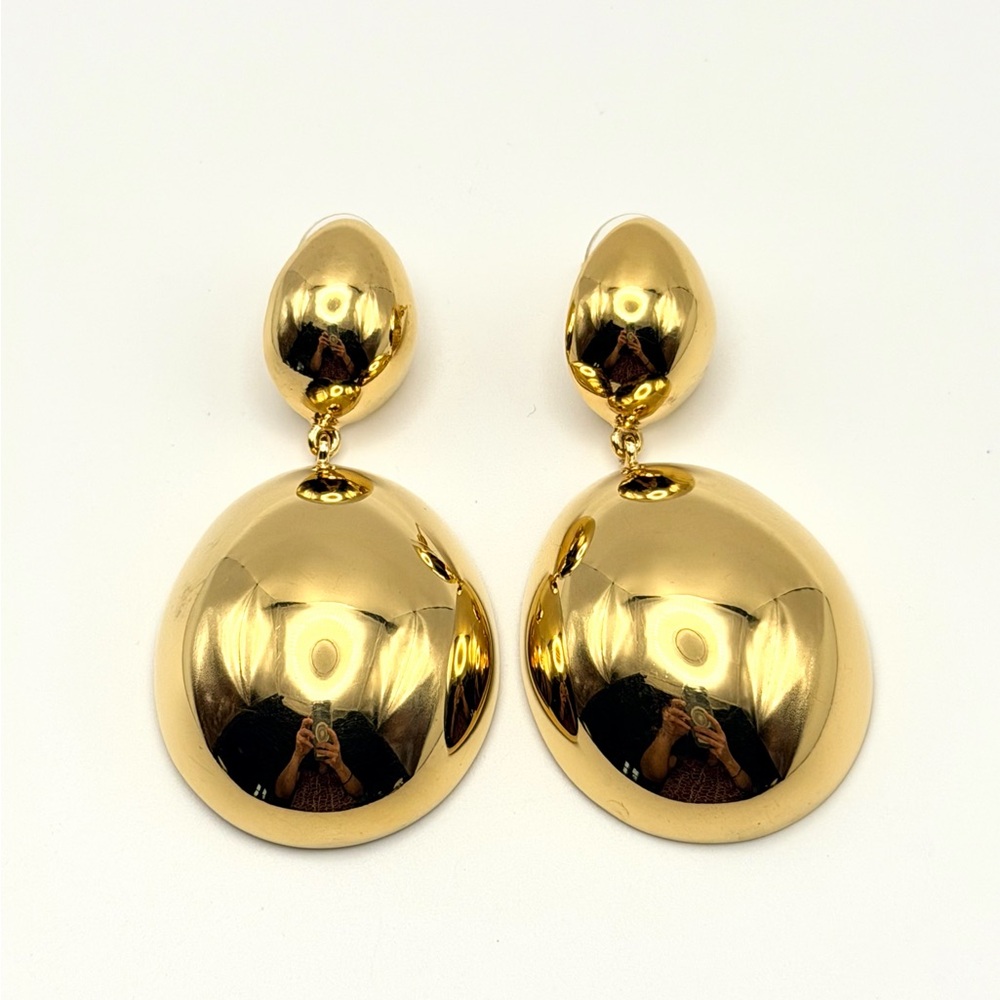 Isabel Marant ‘Awa’ Oversized Gold Tone Sculptural Drop Earrings Retail $495 - Picture 3 of 15